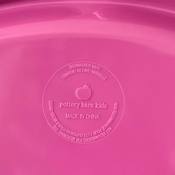 Pottery Barn Kids Hot Pink Melamine Plate - Bowl - 3pc Flatware Set - Picture 3 of 6